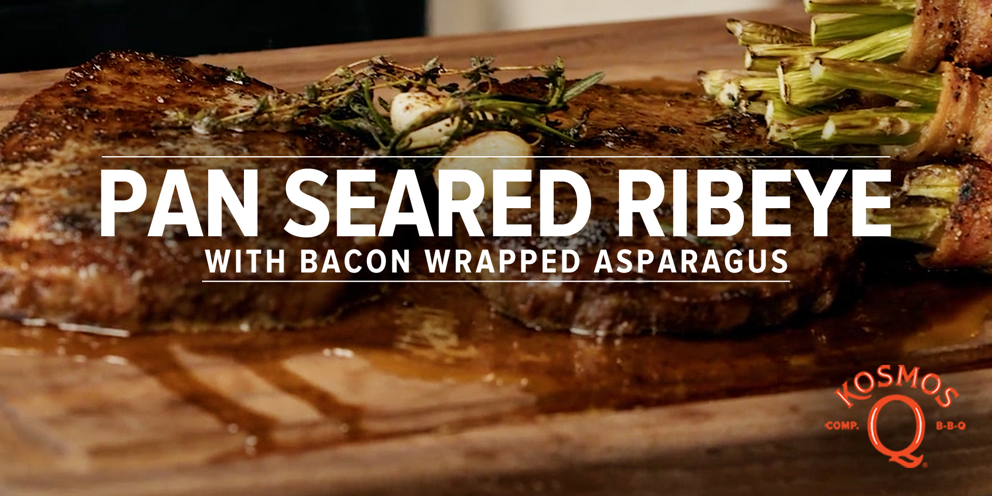 Pan Seared Ribeye w/ Bacon Wrapped Asparagus