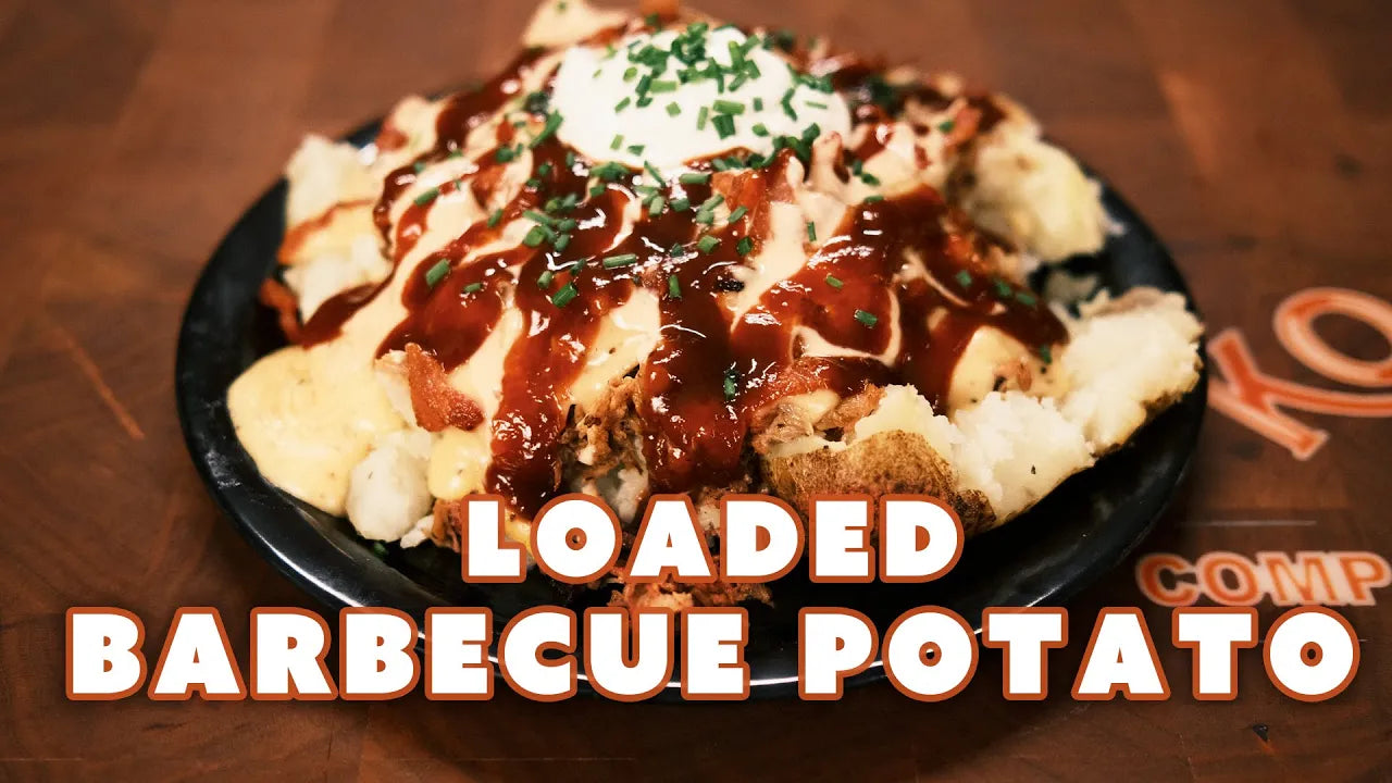 INSANE Beer Cheese Loaded Baked Potatoes With Pulled Pork & Homemade Raising Cane's Sauce