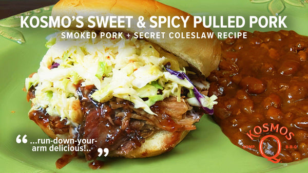 Kosmo's Sweet &amp; Spicy Pulled Pork Sandwich Recipe - Kosmos Q BBQ Products &amp; Supplies