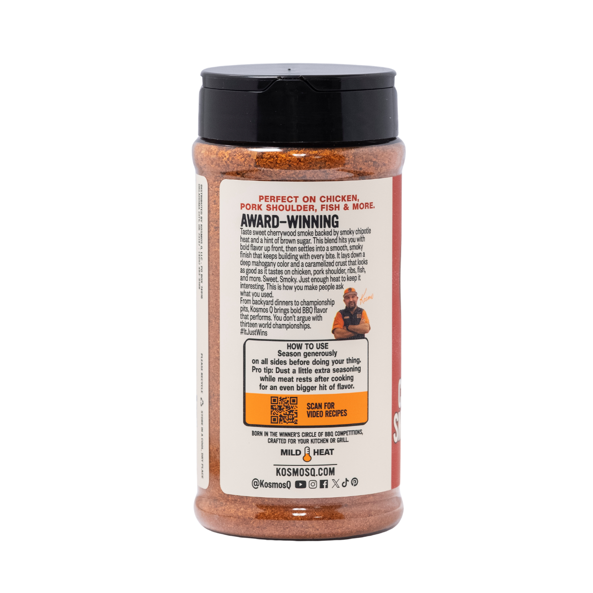 Kosmo's Q Barbecue Rubs Cherrywood Smoked Chipotle Seasoning Blend