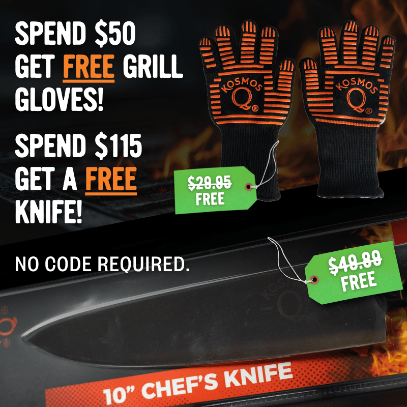 Spend $50 get free grill gloves, spend $114 get a free knife. No code required!
