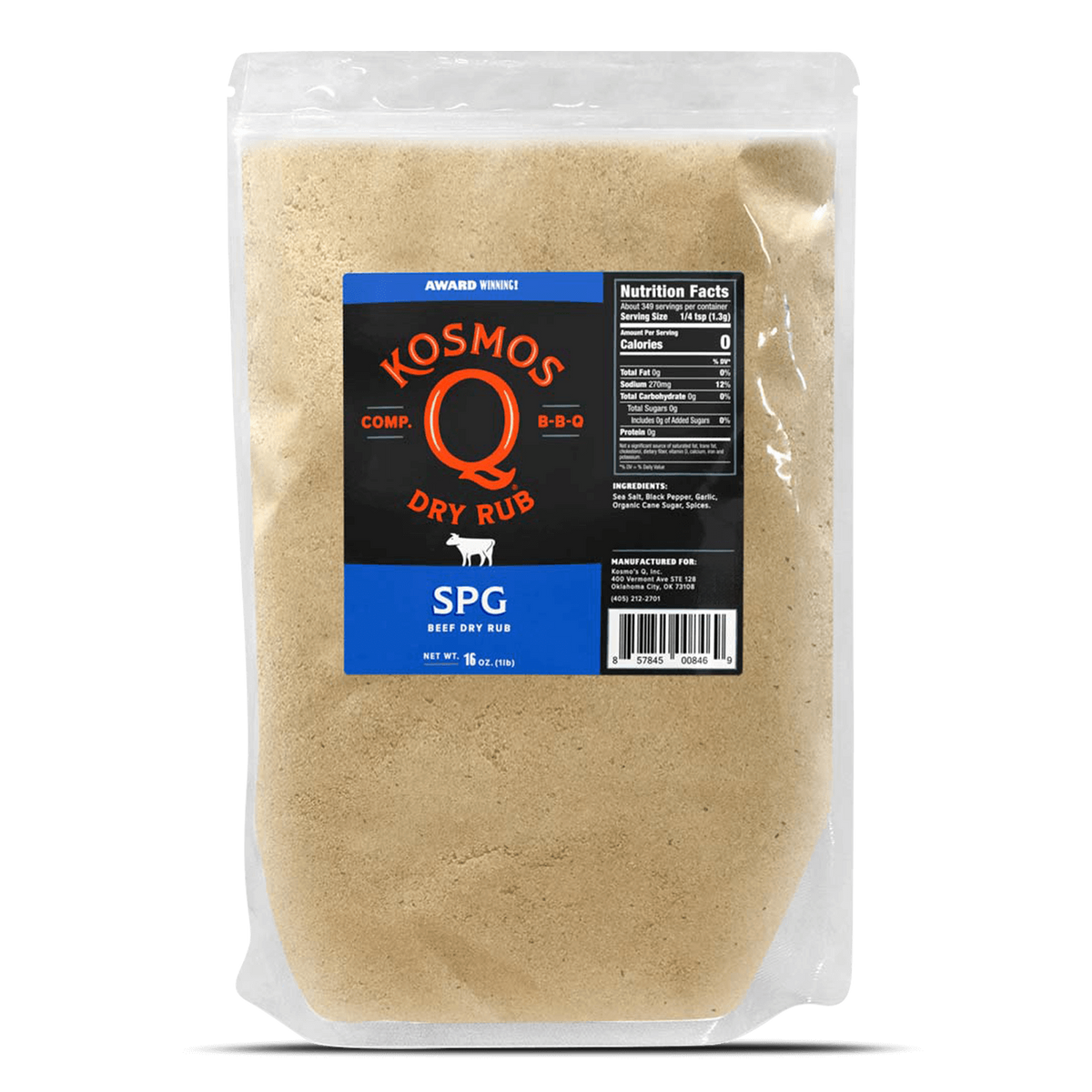 Kosmo&#39;s Q Barbecue Rubs 1 Lb Bag SPG Rub