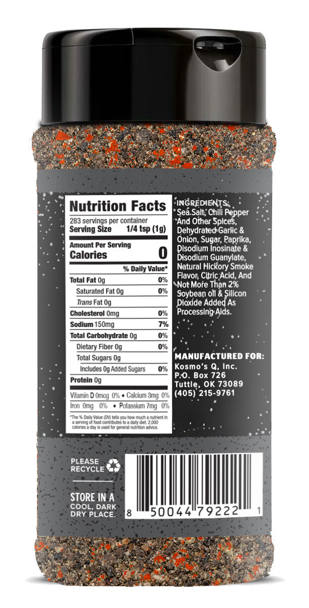 Kosmo&#39;s Q Barbecue Rubs Double Pepper COARSE Cow Cover Rub