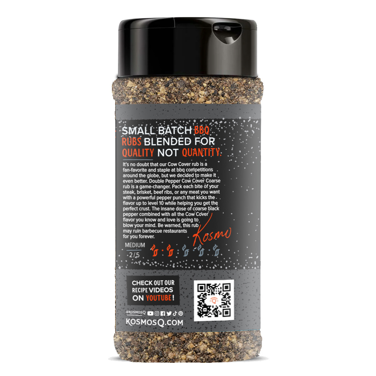 Double Pepper Coarse Cow Cover Rub | Enhanced Flavor | Kosmos Q ...