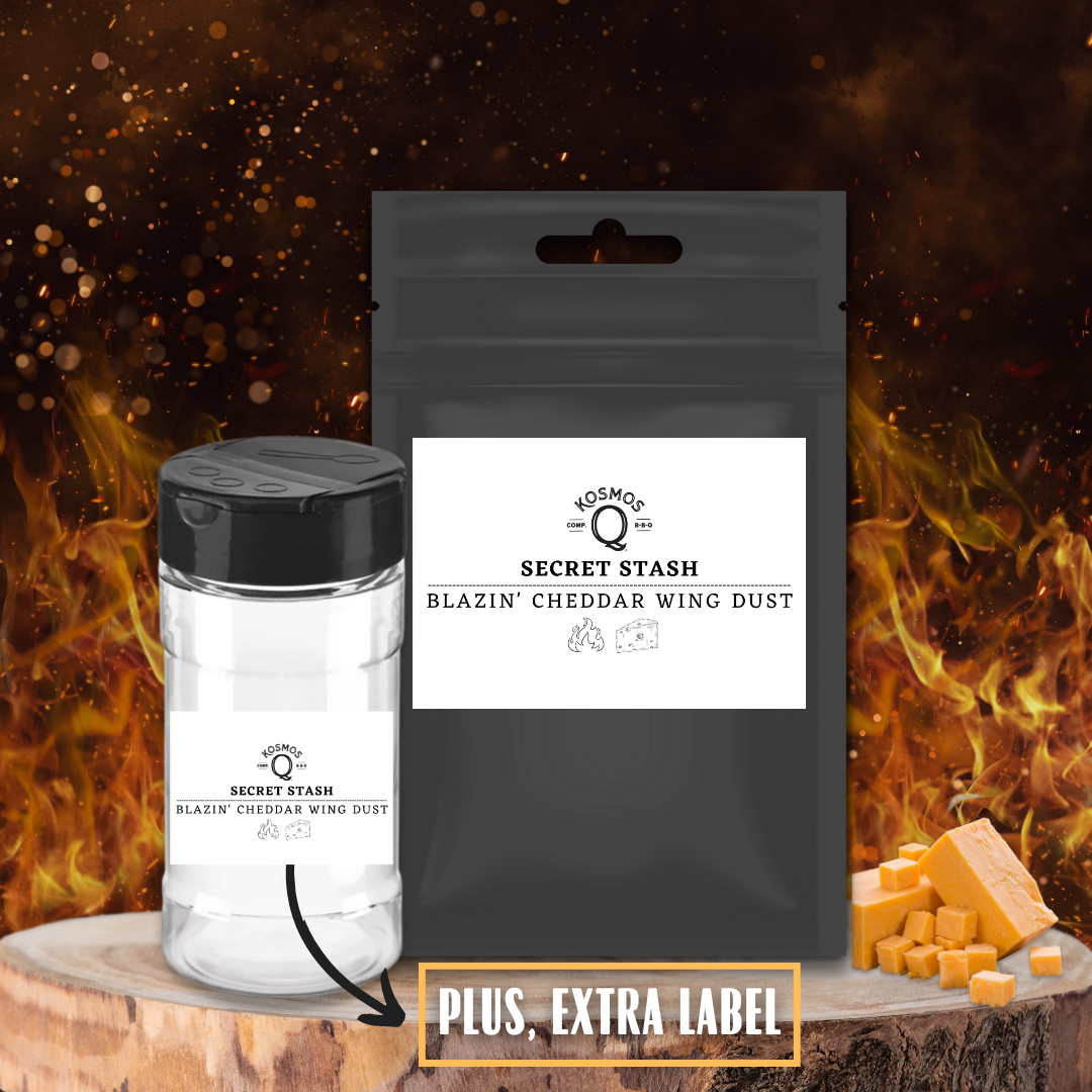 Kosmo's Q Barbecue Rubs DOUBLE YOUR ORDER of Secret Stash: Blazin' Cheddar Wing Dust