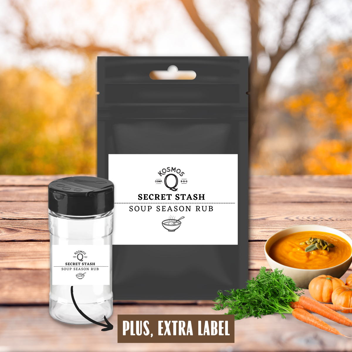 Kosmo's Q Barbecue Rubs Single Bag + Empty Shaker + Extra Label The Kosmos Q Lab Secret Stash: Soup Season Rub
