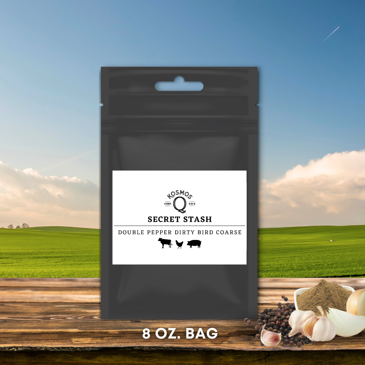 Kosmo&#39;s Q Barbecue Rubs Single Bag The Kosmos Q Lab Secret Stash: Double Pepper Dirty Bird COARSE