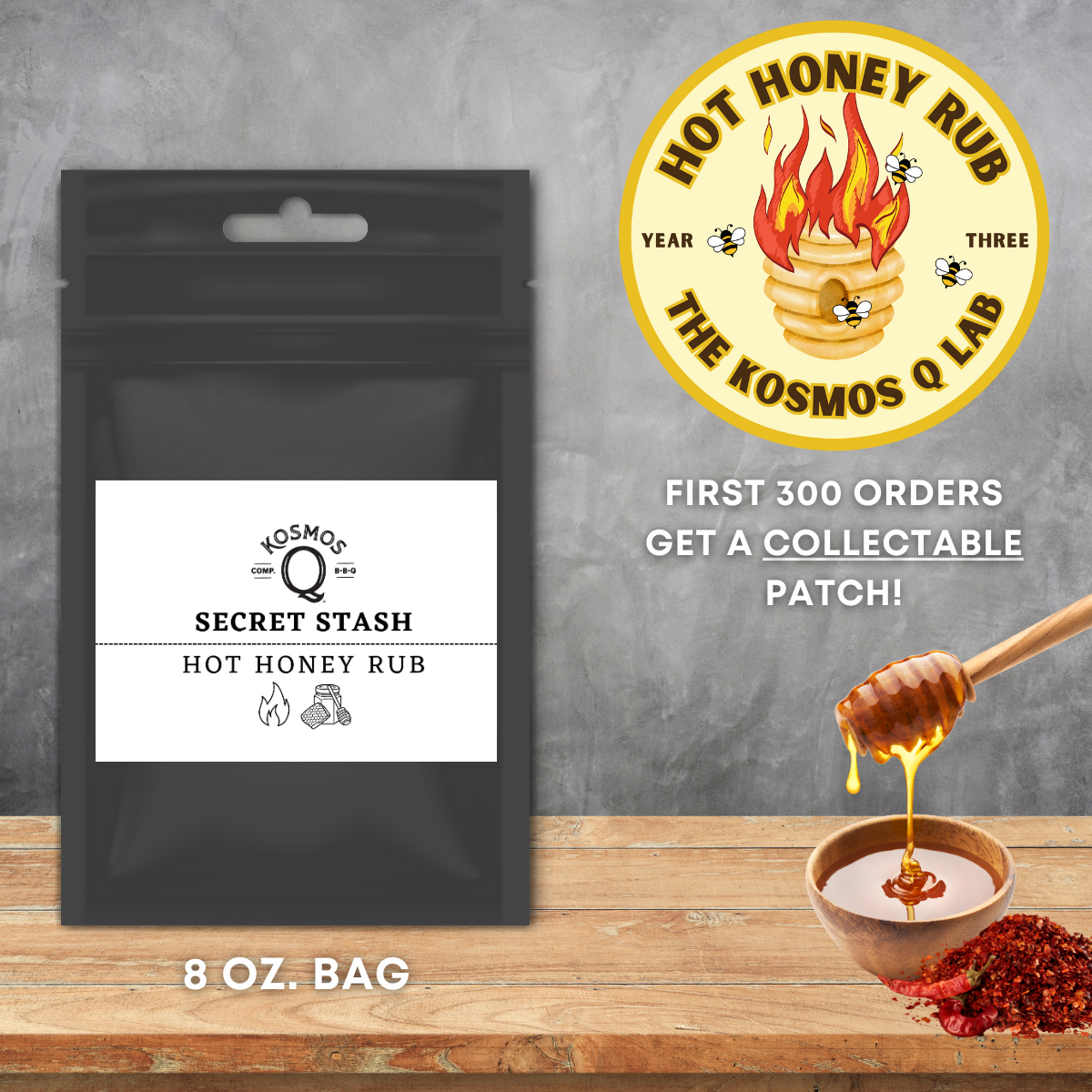 Kosmo's Q Barbecue Rubs Single Bag The Kosmos Q Lab Secret Stash: Hot Honey Rub