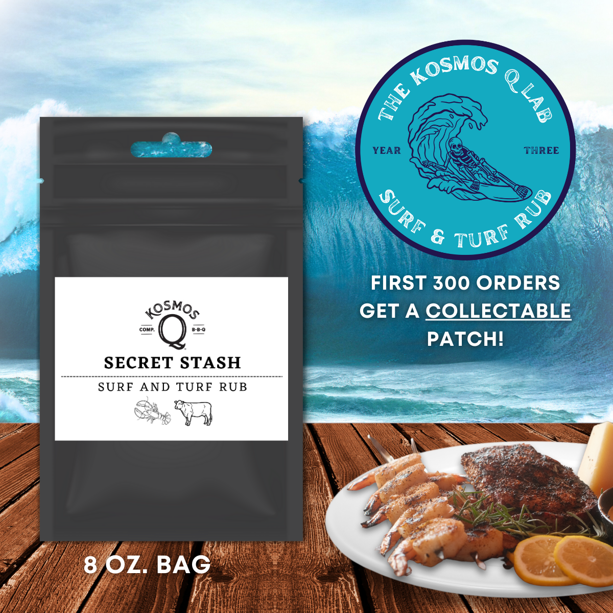 Kosmo's Q Barbecue Rubs Single Bag The Kosmos Q Lab Secret Stash: Surf &amp; Turf Rub