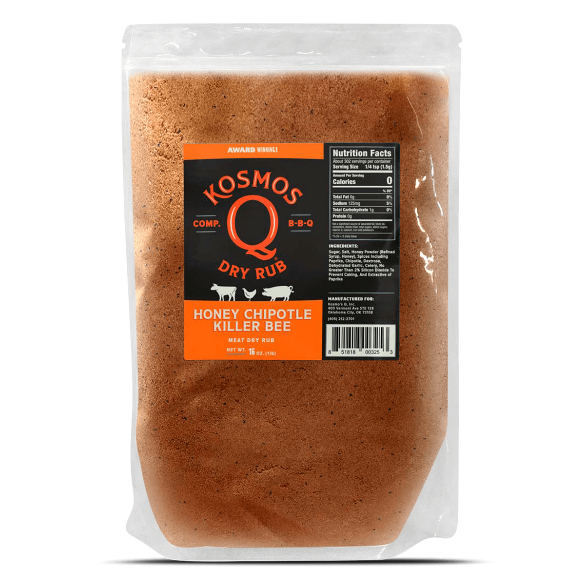 Kosmo&#39;s Q Barbecue Rubs Spicy Killer Bee Chipotle Honey Rub