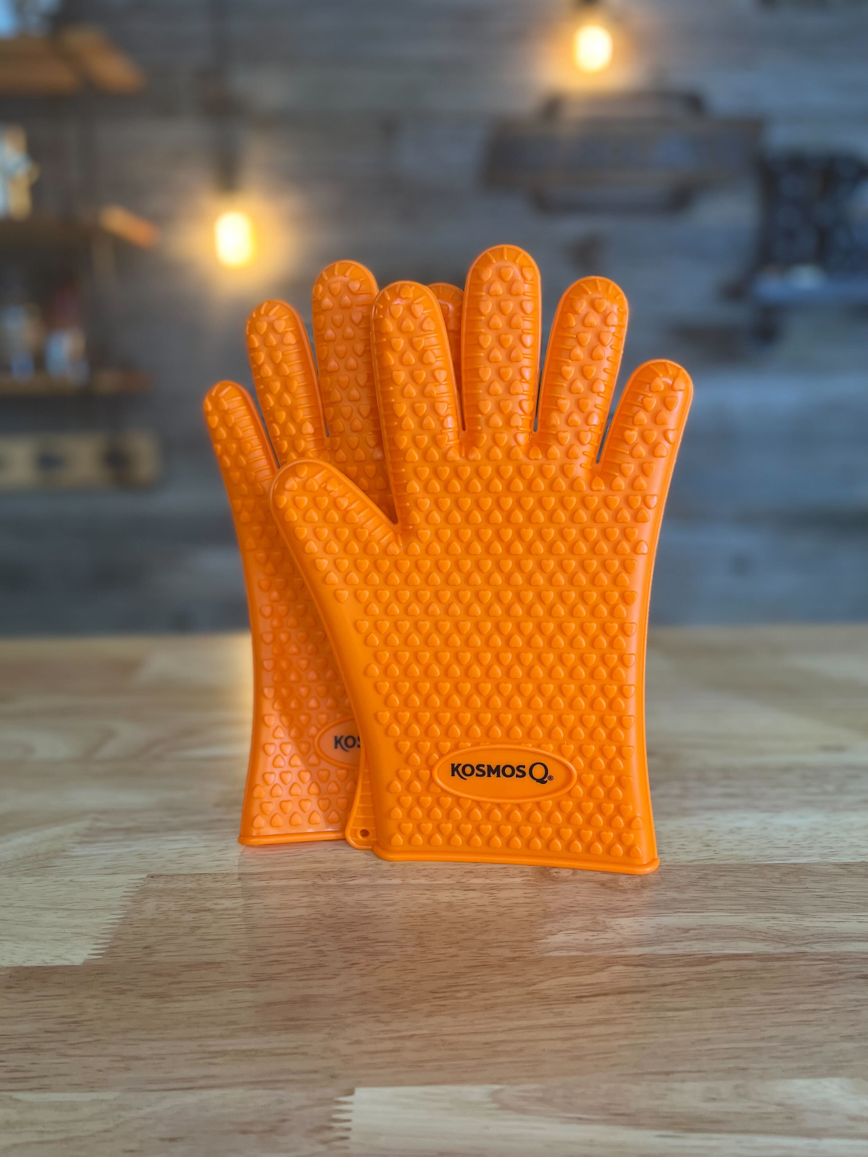 Orange Heat-Resistant Gloves High-Quality Silicone Kosmos Q