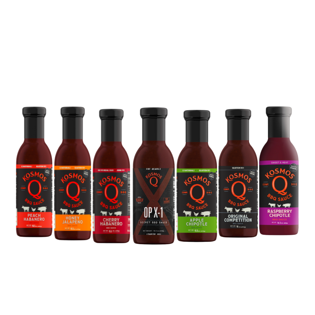 Kosmo's Q BBQ Gift Baskets BBQ Sauce Bundle - 7 Pack