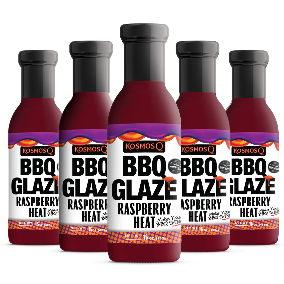 Kosmo&#39;s Q BBQ Glaze 5 Pack Raspberry Heat BBQ Glaze