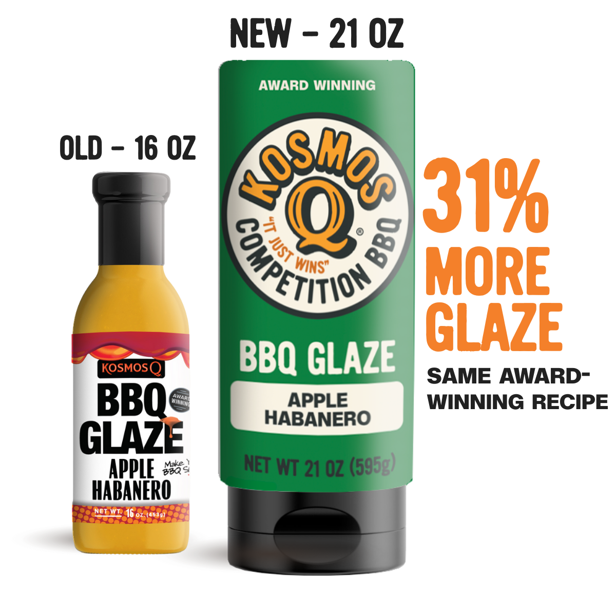 Kosmo's Q BBQ Glaze Single Bottle Apple Habanero BBQ Glaze