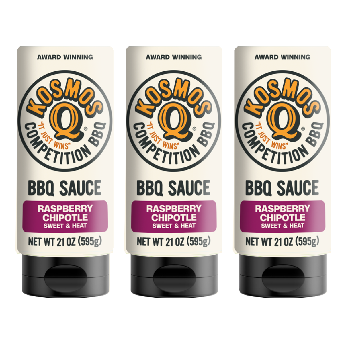 Kosmo's Q BBQ Sauce 3 Pack Raspberry Chipotle BBQ Sauce
