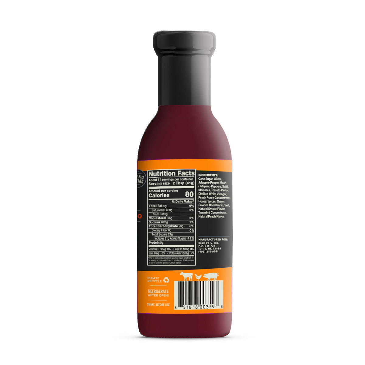 Kosmo&#39;s Q BBQ Sauce Honey Jalapeno BBQ Sauce