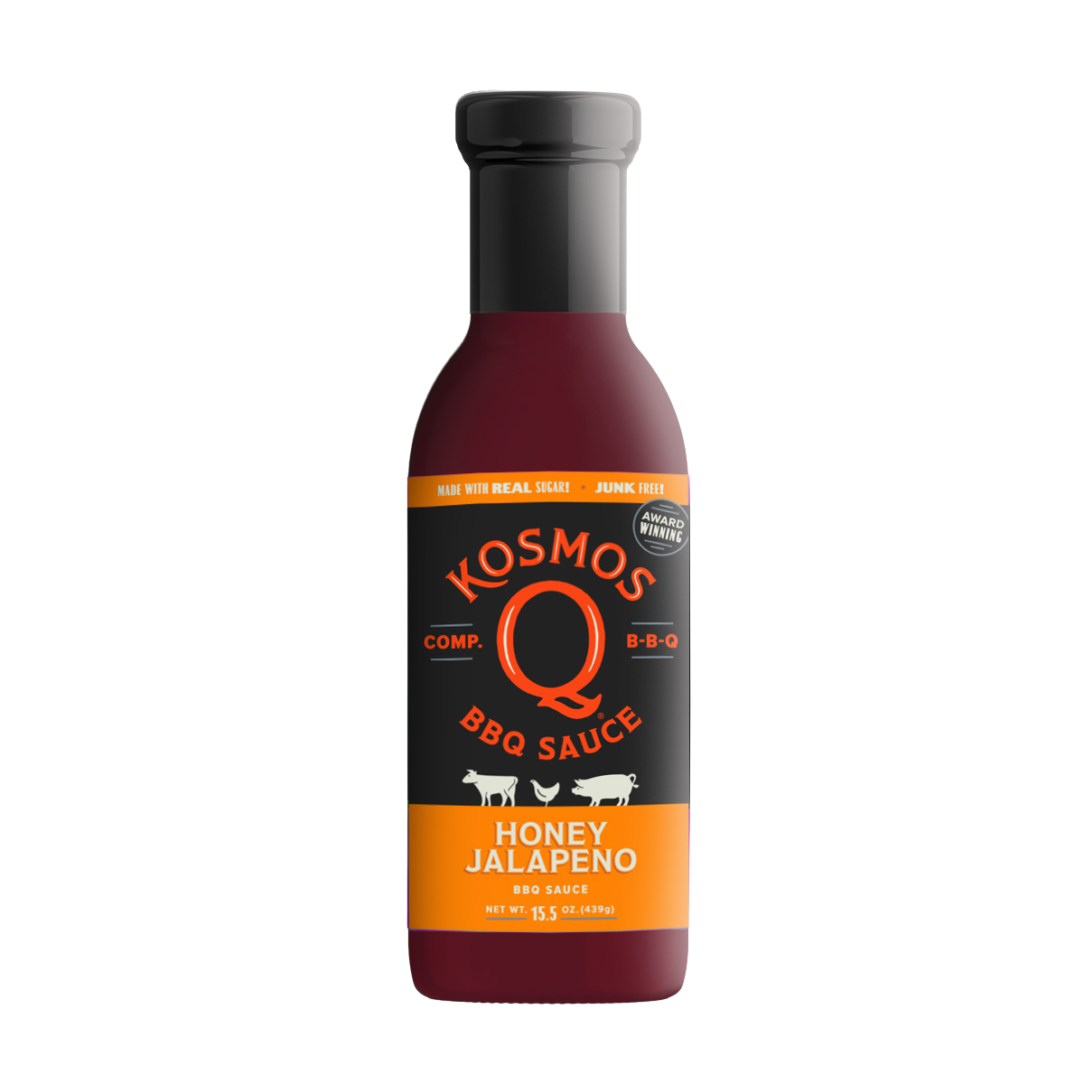 Kosmo&#39;s Q BBQ Sauce Single Bottle Honey Jalapeno BBQ Sauce