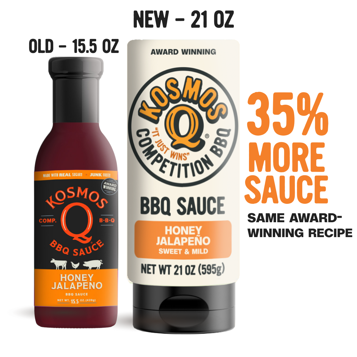 Kosmo's Q BBQ Sauce Single Bottle Honey Jalapeno BBQ Sauce