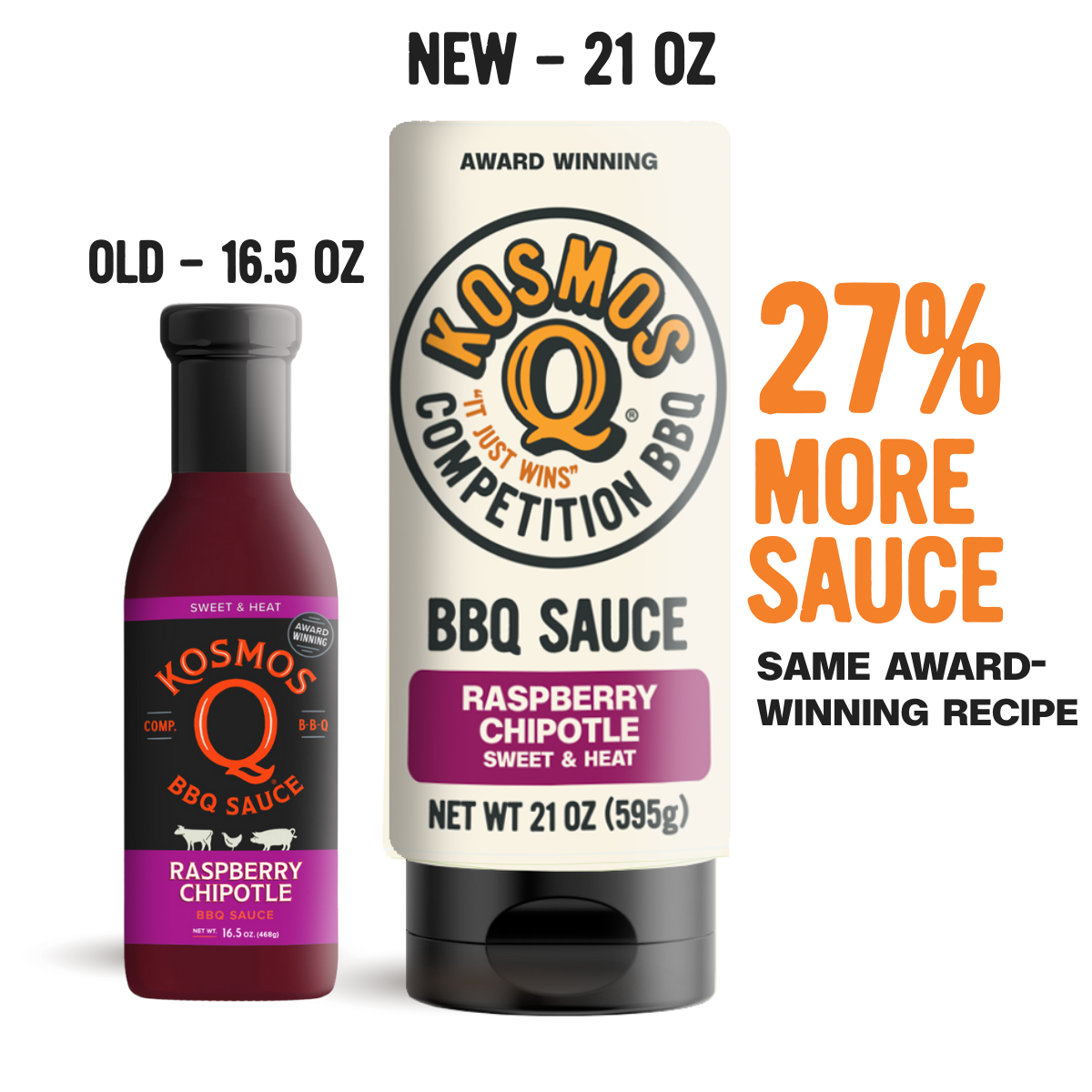 Kosmo's Q BBQ Sauce Single Bottle Raspberry Chipotle BBQ Sauce