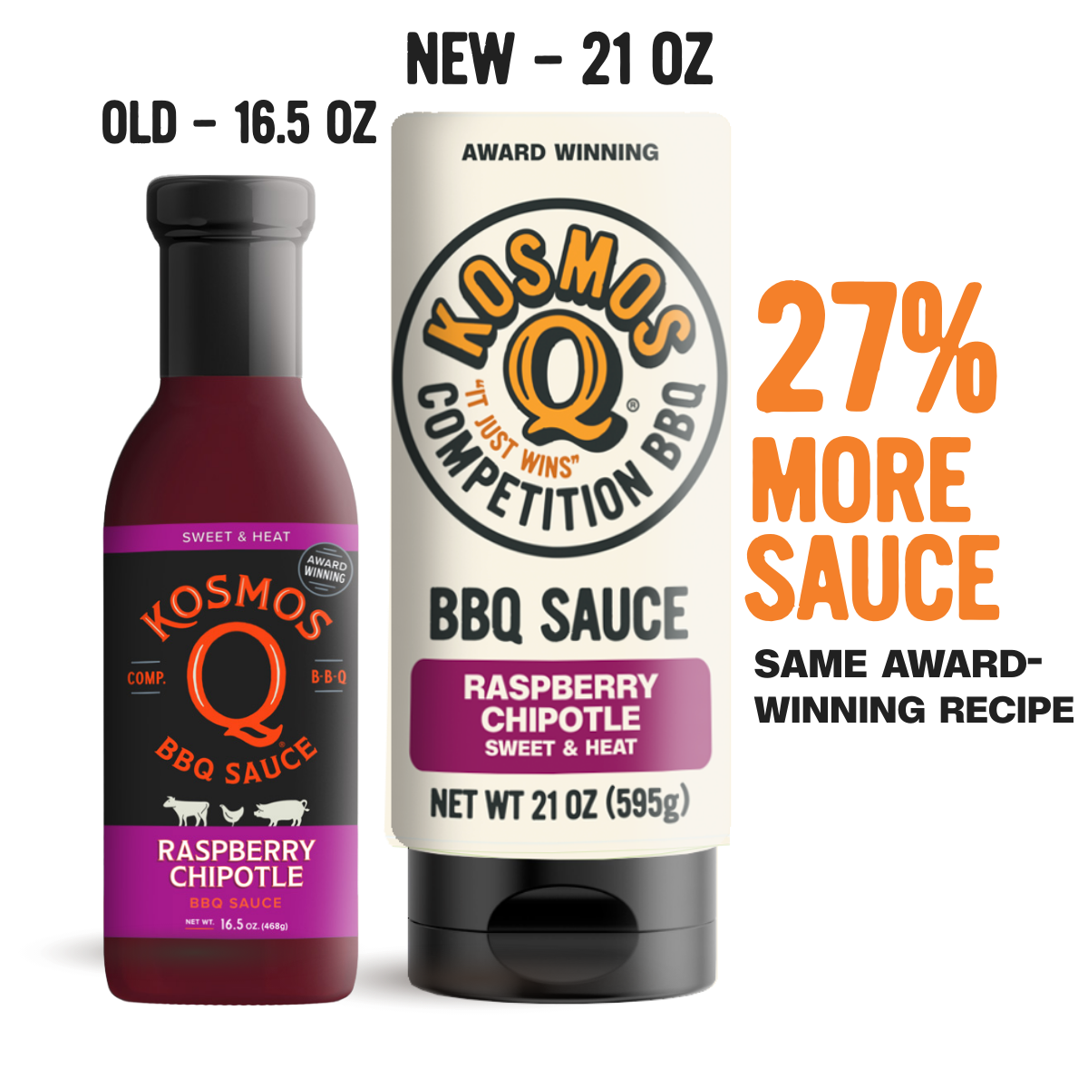 Kosmo's Q BBQ Sauce Single Bottle Raspberry Chipotle BBQ Sauce