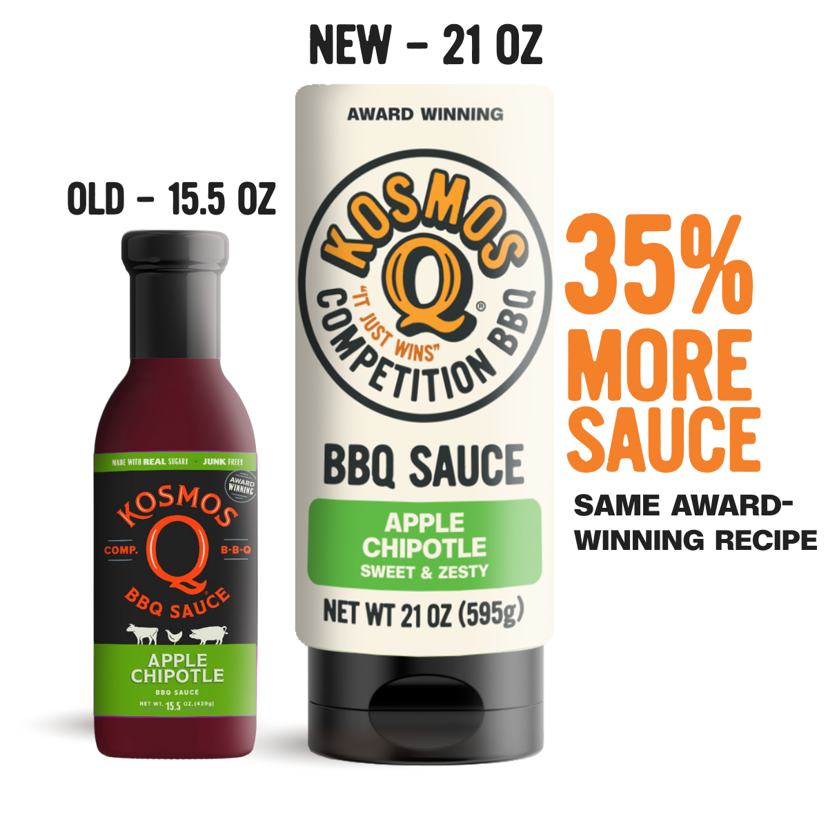 Kosmo's Q BBQ Sauce Single Bottle Sweet Apple Chipotle BBQ Sauce