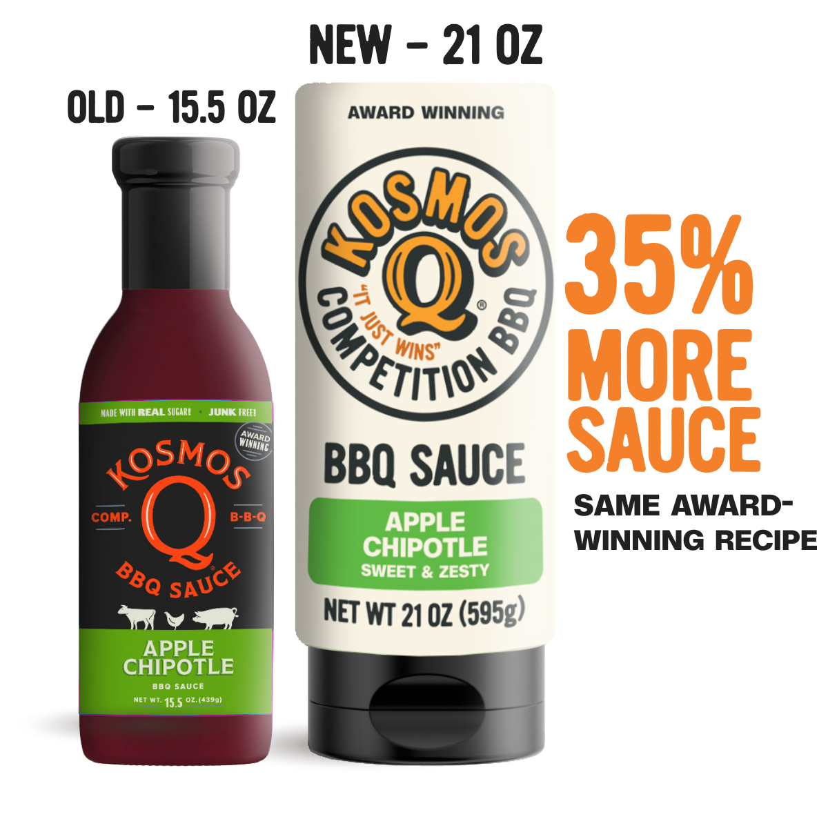 Kosmo's Q BBQ Sauce Single Bottle Sweet Apple Chipotle BBQ Sauce