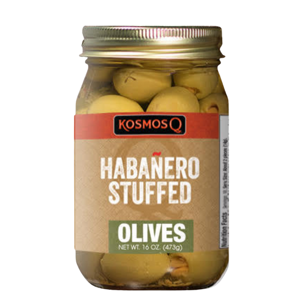 Habanero Stuffed Olives | Salty Snack With A Kick | Kosmos Q