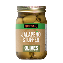 Jalapeno Stuffed Olives | Kosmos Q | Perfect For Snacks & Bloody