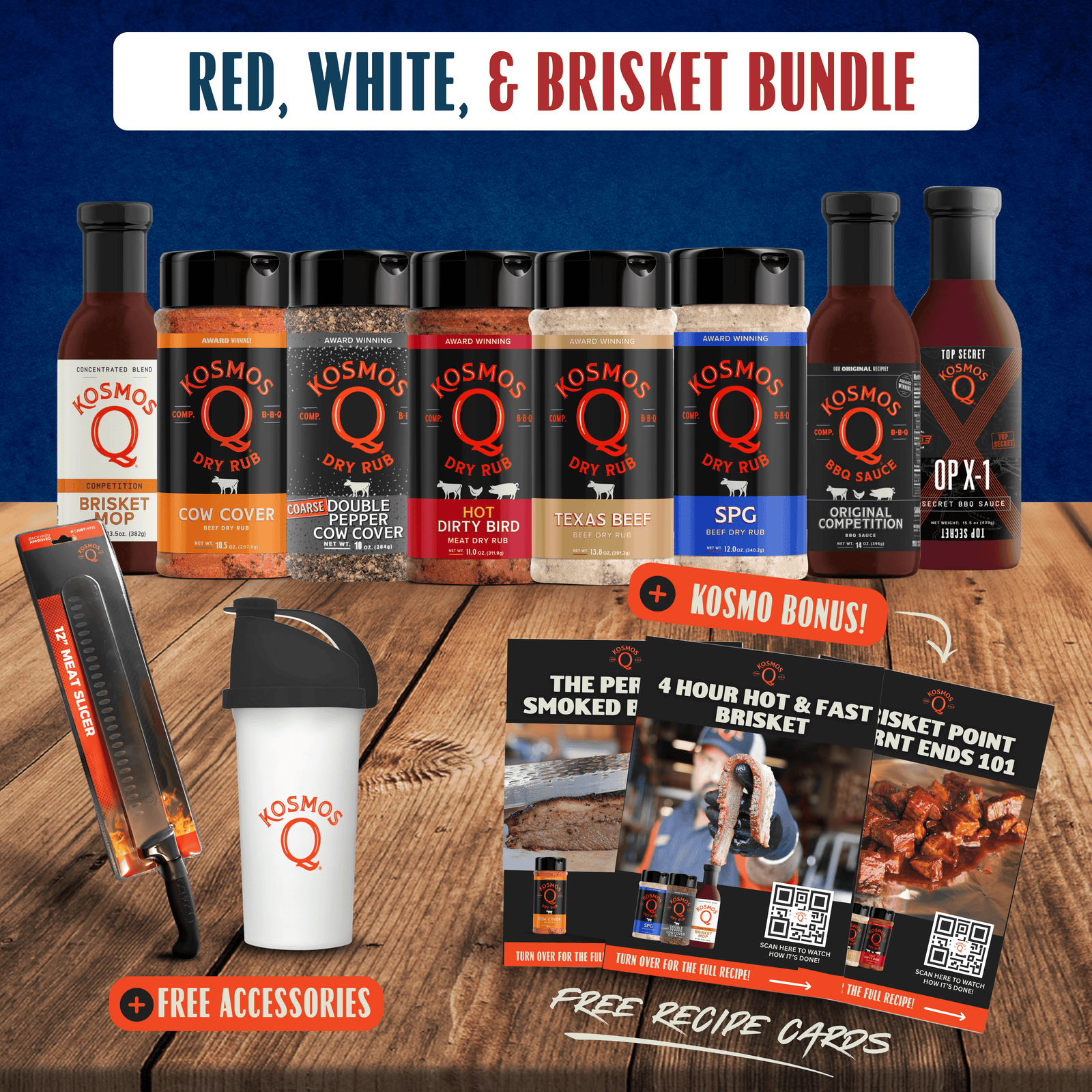 Kosmo's Q Recipe Bundles Red, White, & Brisket Bundle