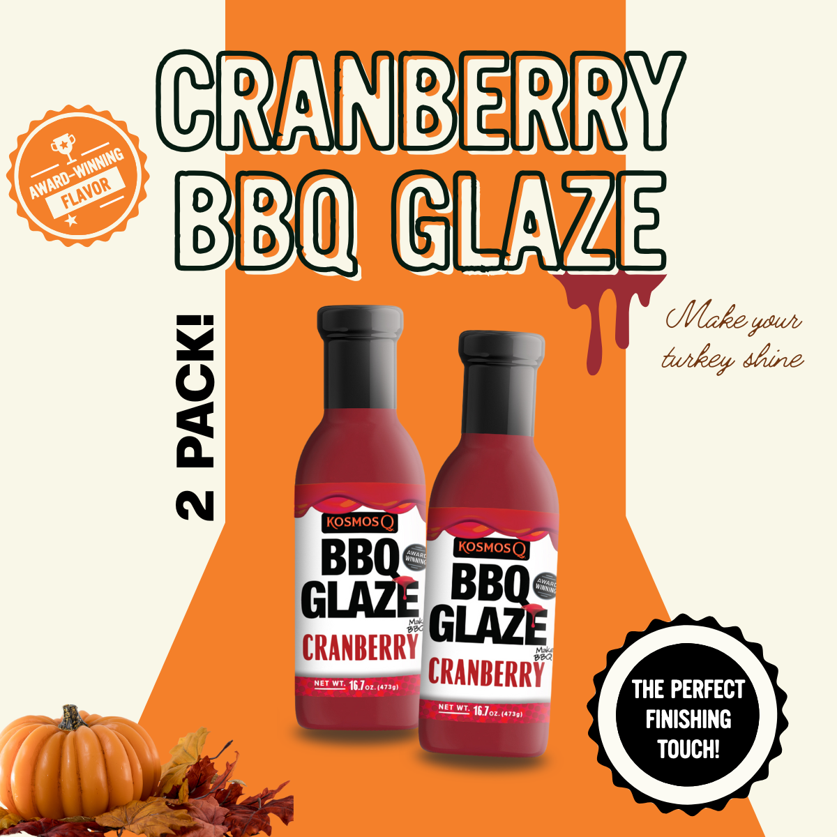 Kosmo's Q Rib Glaze™ 2 Pack Cranberry BBQ Glaze™