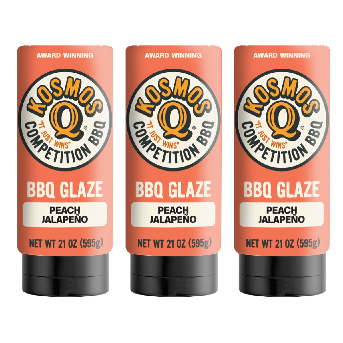 Kosmo&#39;s Q Rib Glaze™ 3 Pack Peach Jalapeno BBQ Glaze