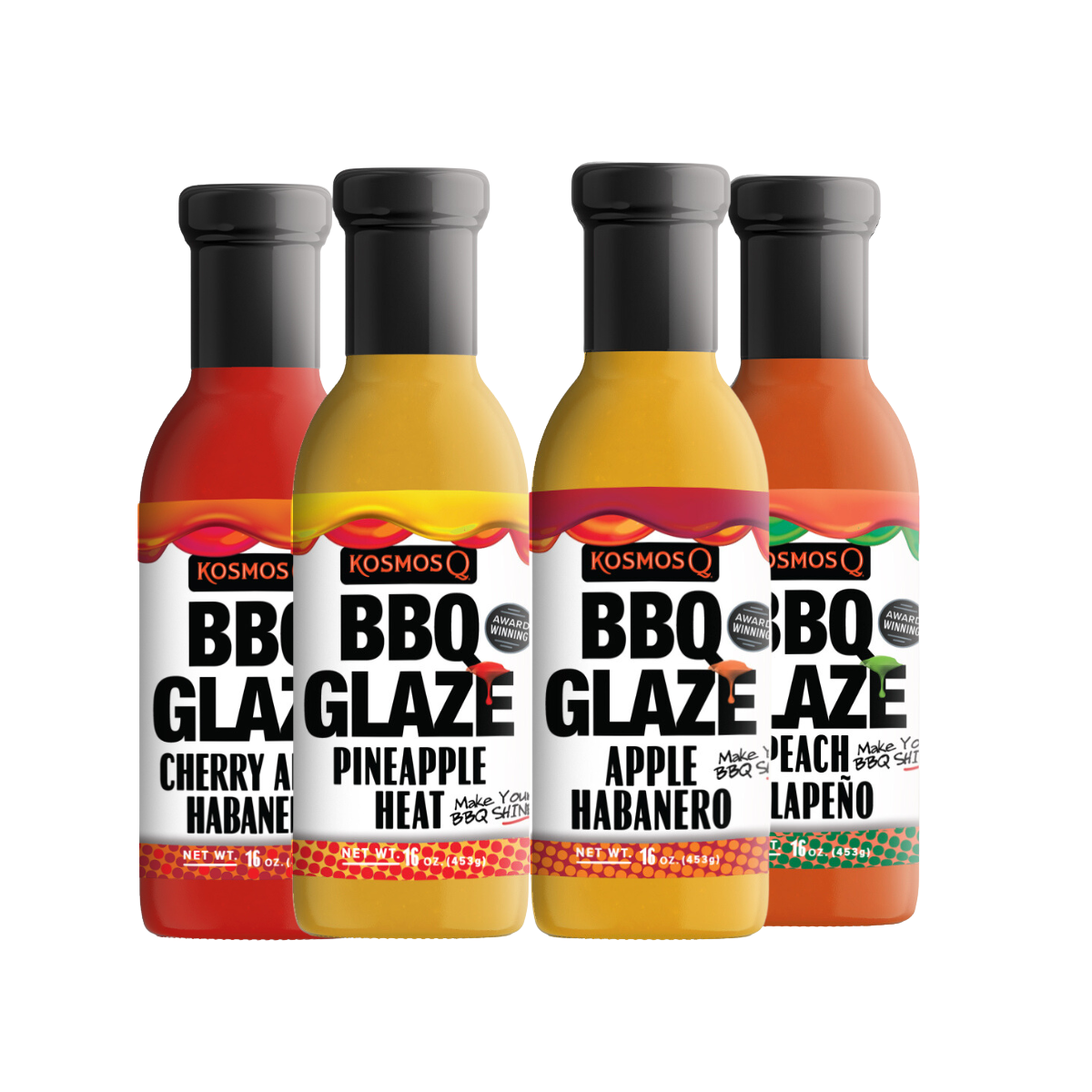 Kosmo&#39;s Q Rib Glaze™ Kosmos BBQ Glaze Four-Pack Combo