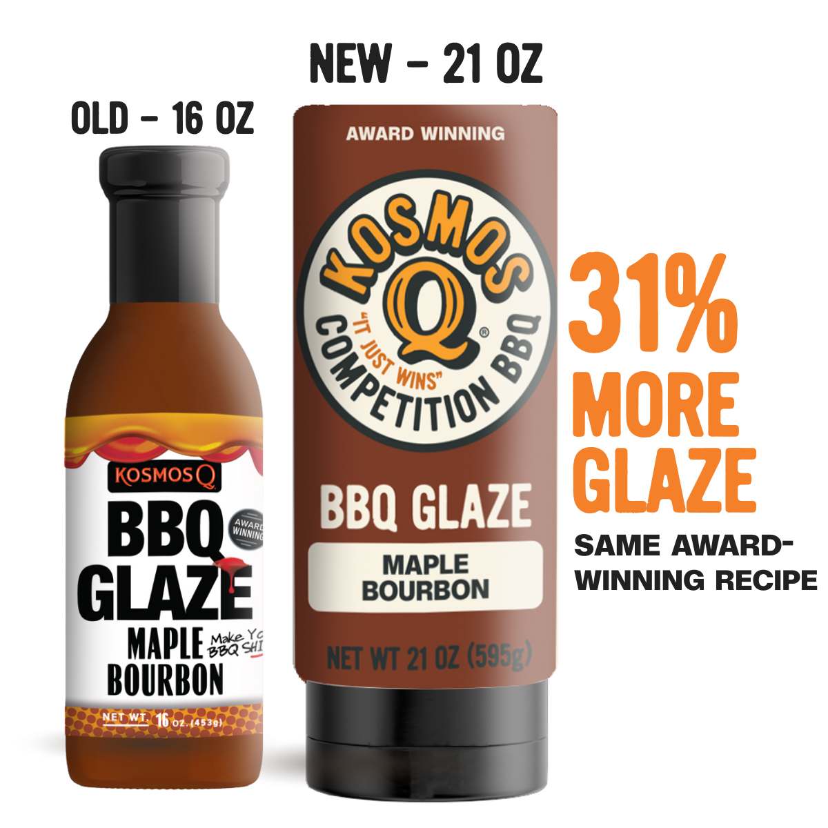 Kosmo's Q Rib Glaze™ Single Bottle Maple Bourbon BBQ Glaze