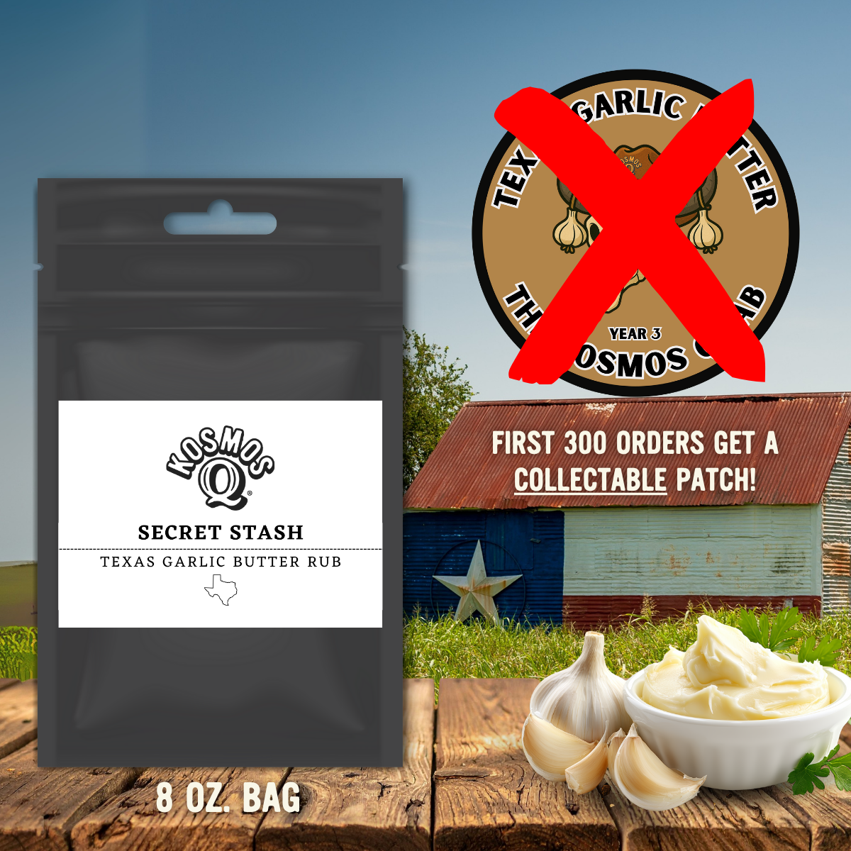 Kosmo's Q The Kosmos Q Lab Secret Stash: Texas Garlic Butter Rub