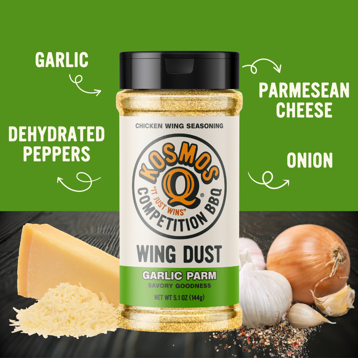 Kosmo's Q Wing Dust® Garlic Parm Wing Seasoning
