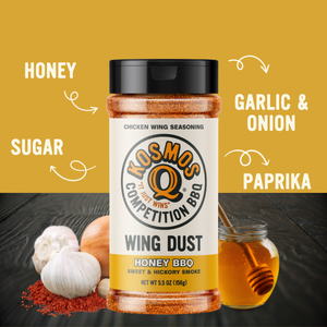 Kosmo's Q Wing Dust® Three Shakers Honey Barbecue Wing Seasoning