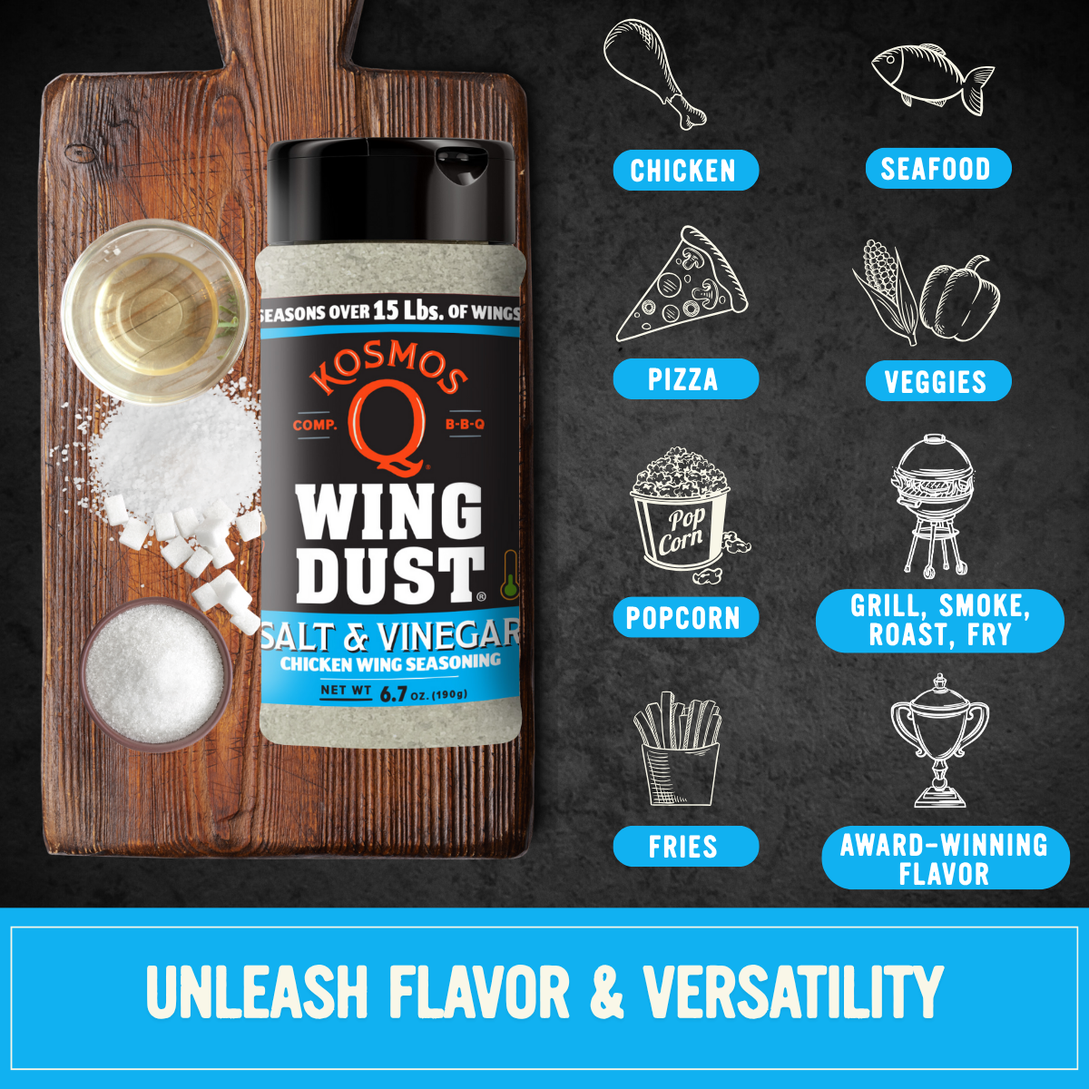 Kosmo's Q Wing Dust® Salt &amp; Vinegar Wing Seasoning