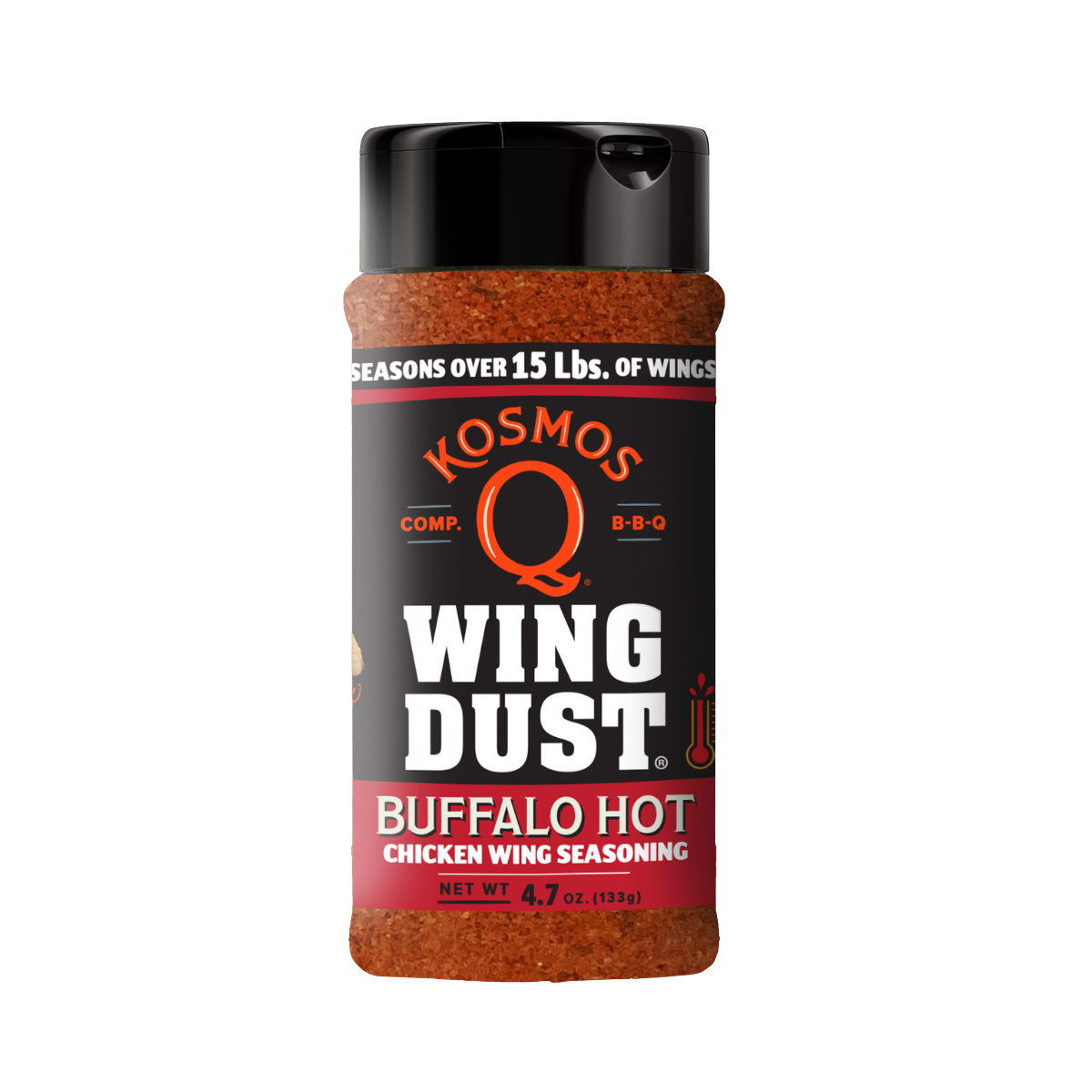 Kosmo's Q Wing Dust® Single Shaker Buffalo HOT Wing Seasoning