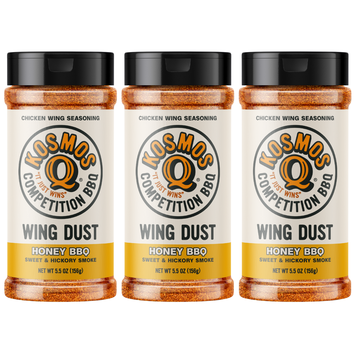 Kosmo's Q Wing Dust® Three Shakers Honey Barbecue Wing Seasoning