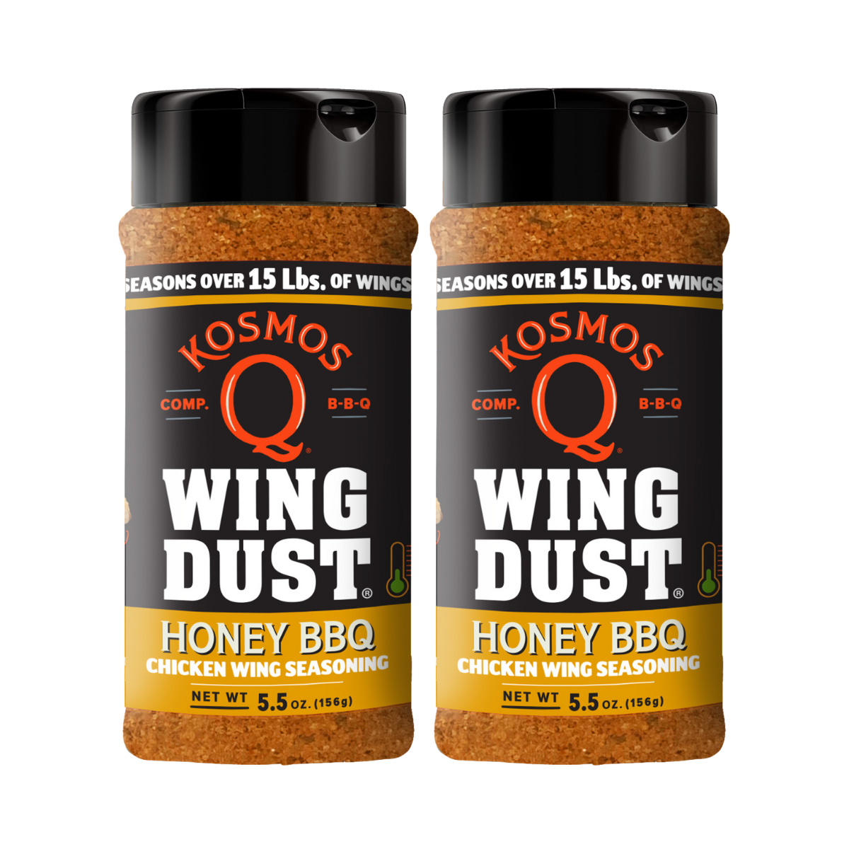 Kosmo&#39;s Q Wing Dust® Two Shakers Honey Barbecue Wing Seasoning