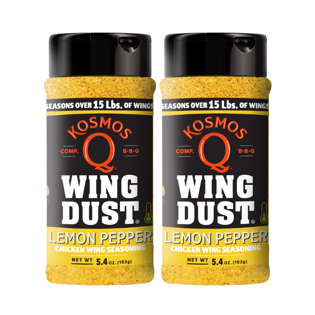 Kosmo&#39;s Q Wing Dust® Two Shakers Lemon Pepper Wing Seasoning