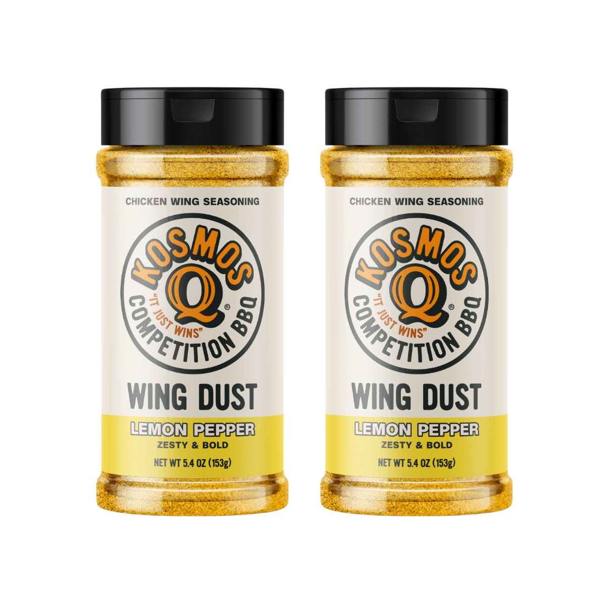 Kosmo&#39;s Q Wing Dust® Two Shakers Lemon Pepper Wing Seasoning