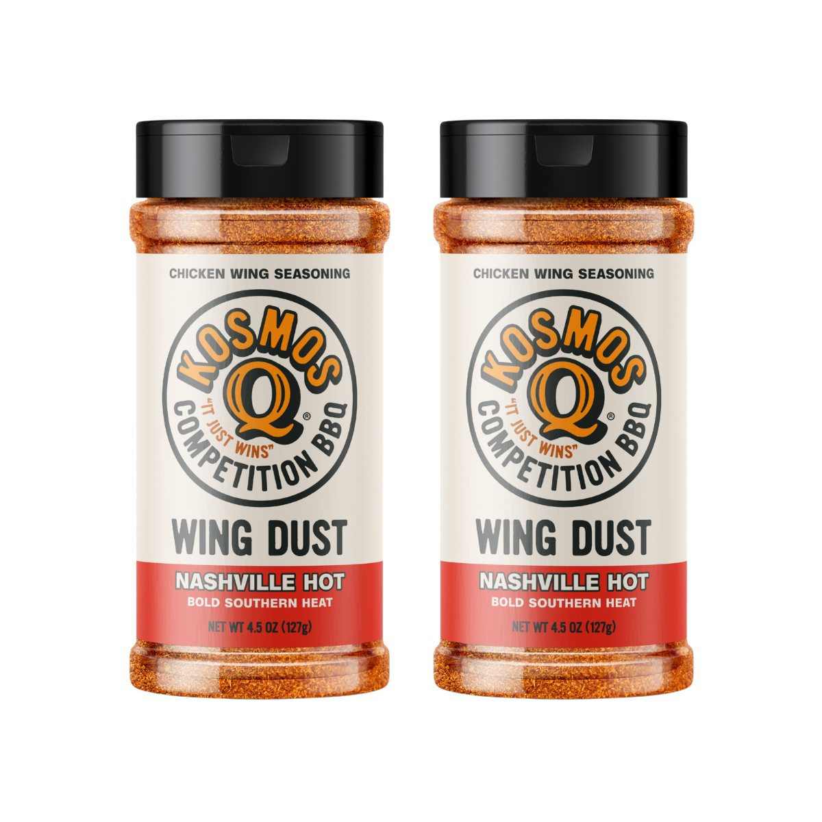 Kosmo's Q Wing Dust® Two Shakers Nashville Hot Wing Seasoning