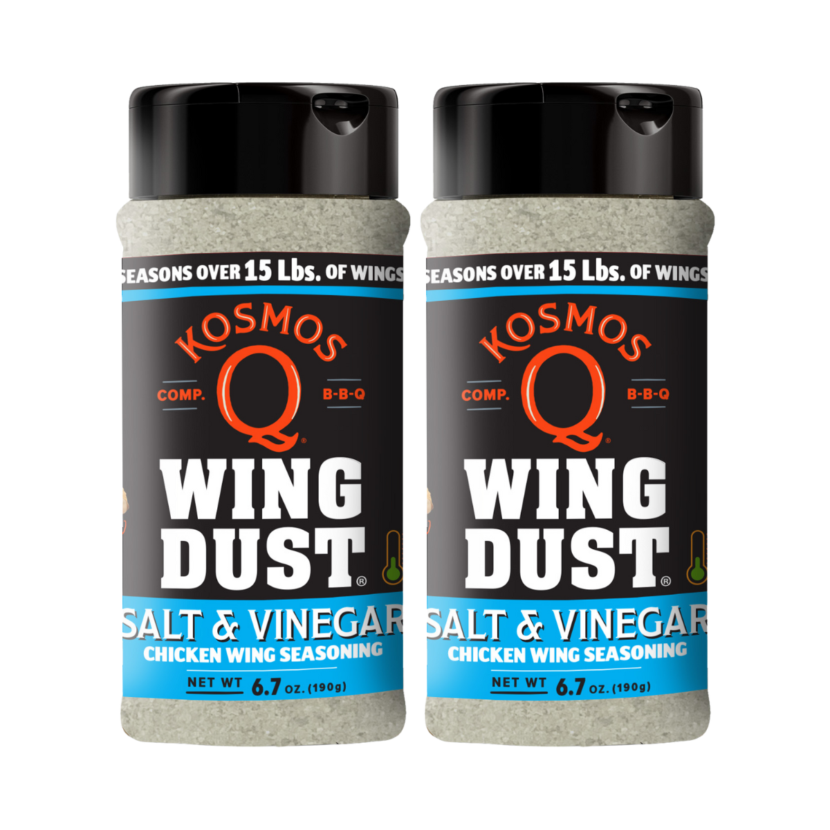 Kosmo&#39;s Q Wing Dust® Two Shakers Salt &amp; Vinegar Wing Seasoning