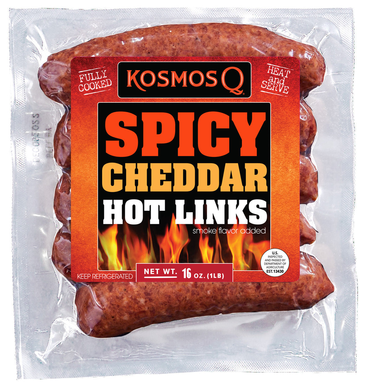 Mountain View Single Pack STOCK UP &amp; SAVE! Kosmos Q Spicy Cheddar Hot Link