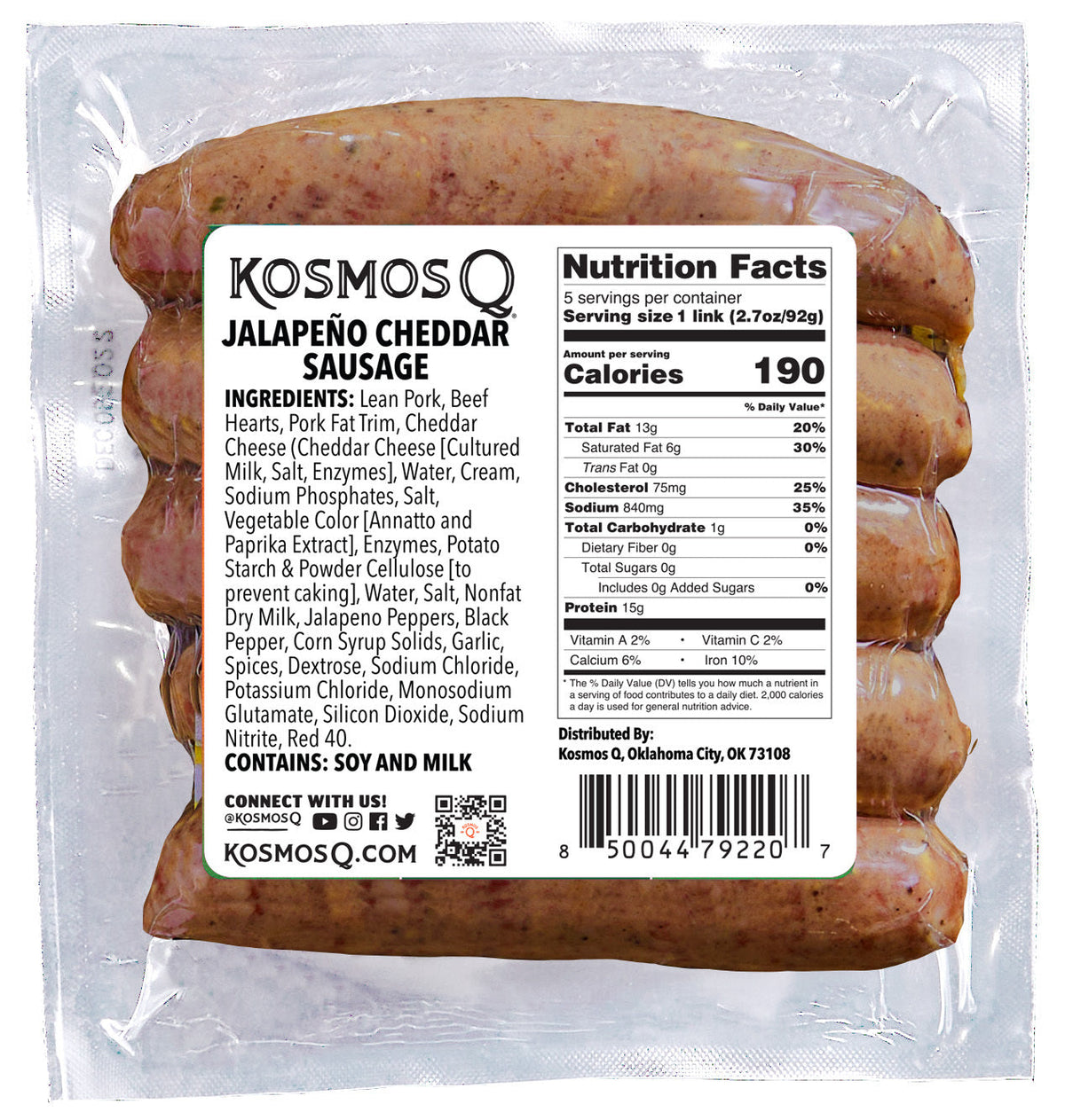 Mountain View STOCK UP &amp; SAVE! Kosmos Q Jalapeno Cheddar Sausage