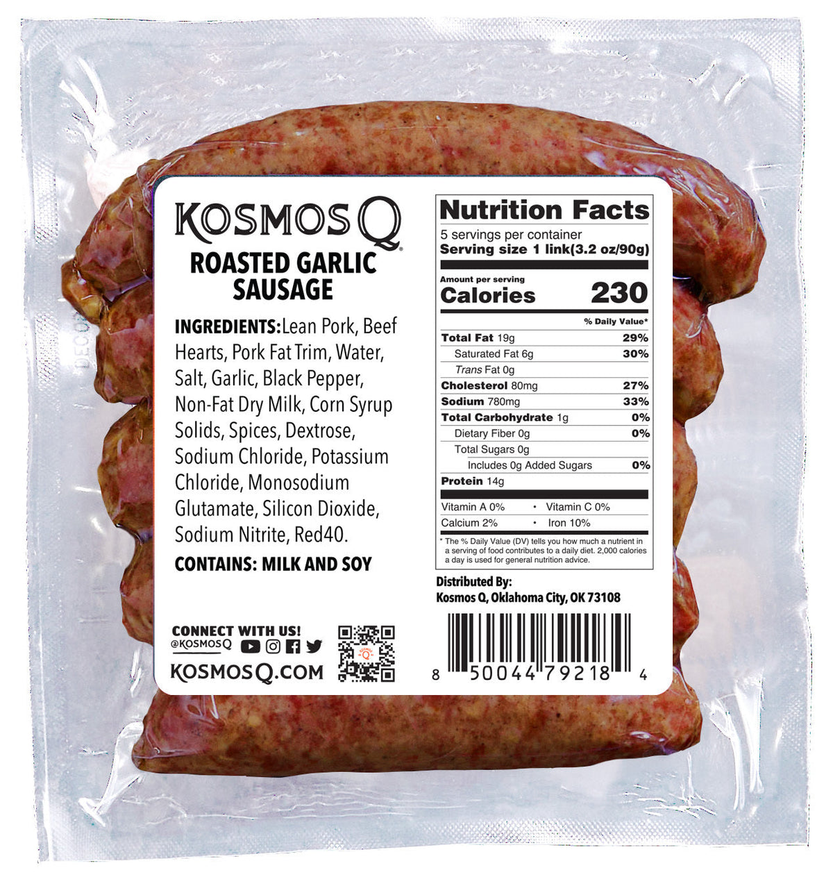 Mountain View STOCK UP &amp; SAVE! Kosmos Q Roasted Garlic Sausage