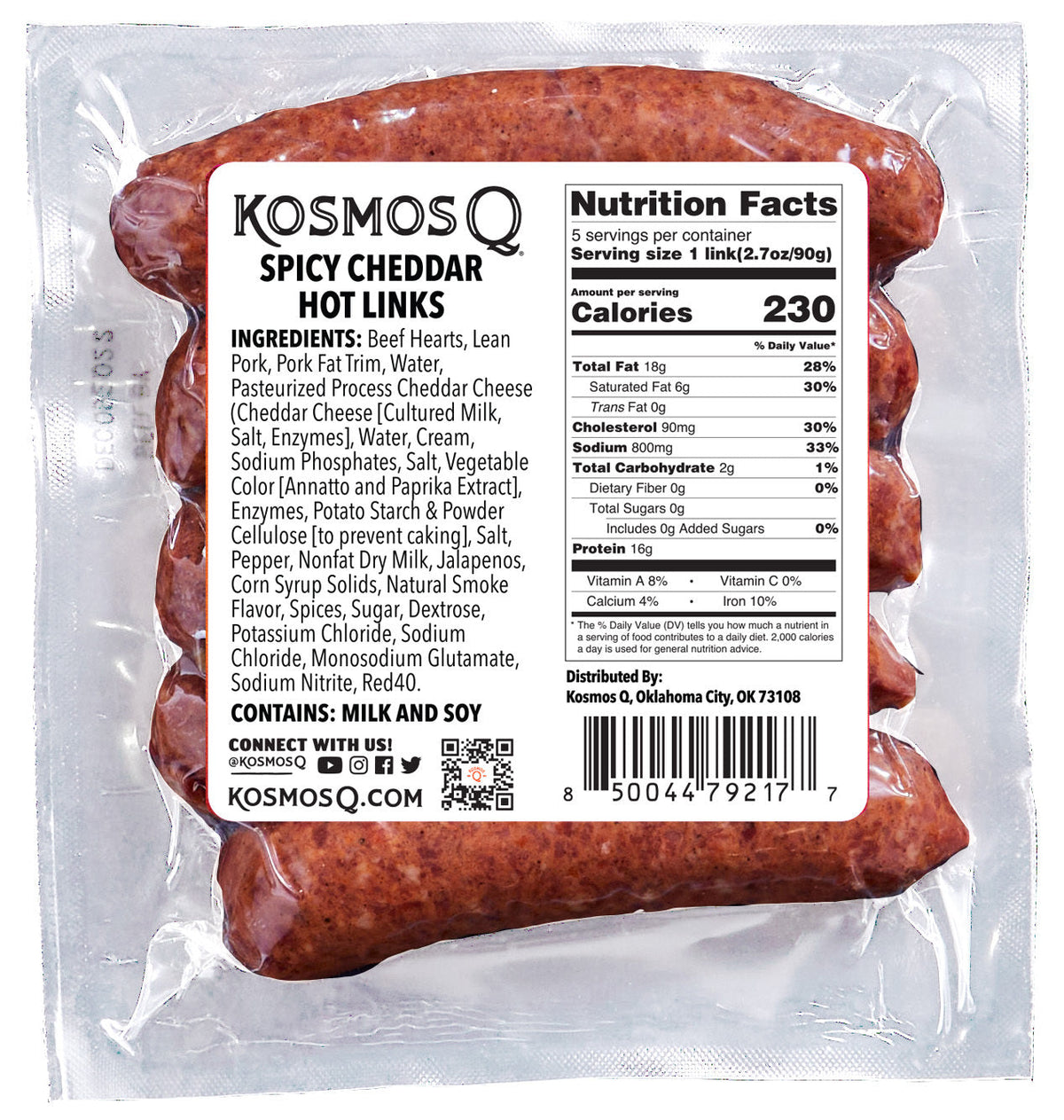 Mountain View STOCK UP &amp; SAVE! Kosmos Q Spicy Cheddar Hot Link
