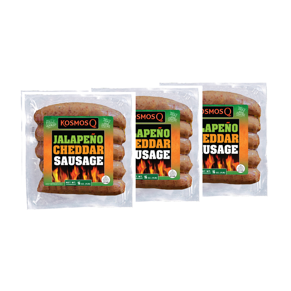 Mountain View Three Pack Kosmos Q Jalapeno Cheddar Sausage