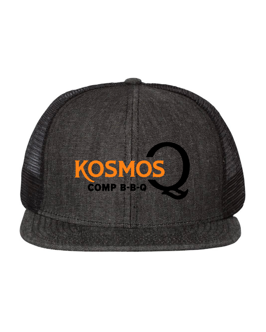Kosmo's Q Apparel Kosmos Q Black Denim Flat Bill Trucker Hat